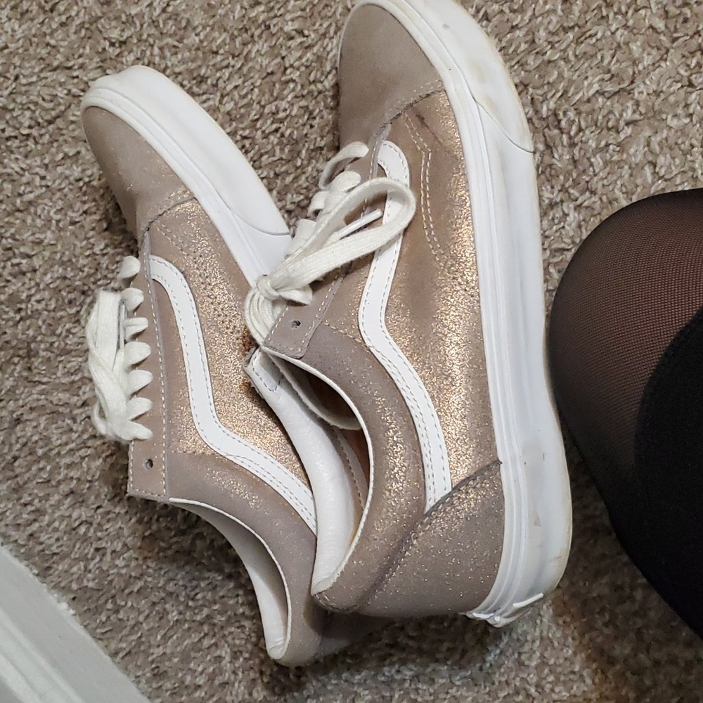 Vans Glitter Beige/Taupe Low-Top Sneakers